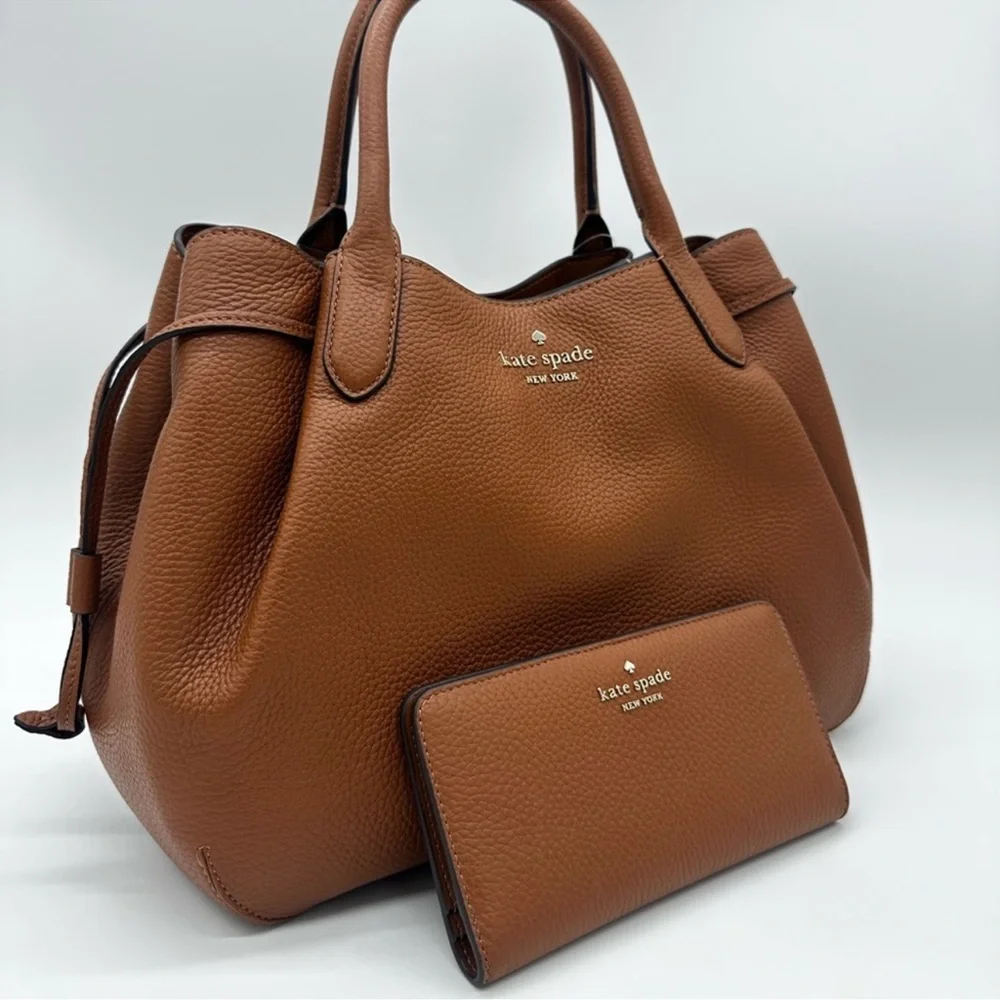 Kate Spade Large Dumpling Satchel Crossbody Bag & Leather Slim Bifold Wallet - Picture 3 of 14